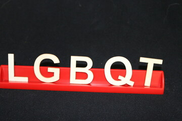 The word LGBTQ on a black background