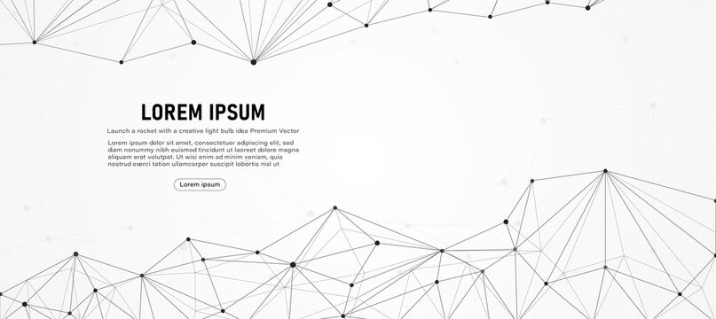 low poly global connection vector banner design with line and dots Abstract geometric digital background