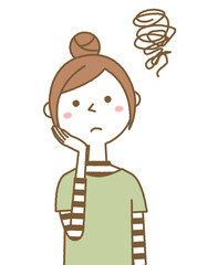 困る若い女性 ママ