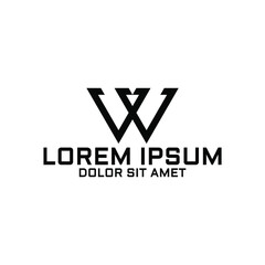 Creative, simple and elegant Initial letter w or vw or vv logo template in flat design monogram illustration, business company