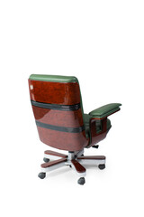 Green leather armchair