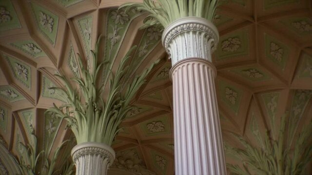 Columns and ceiling in St. Nicholas Church in Leipzig, Germany