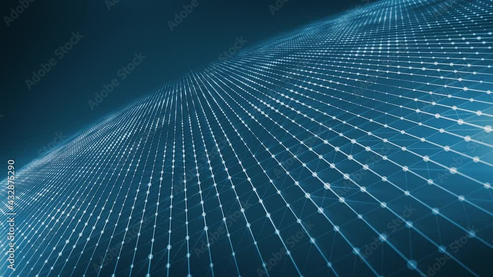 Poster Abstract Hi-Tech Plexus Facets And Tiles Seamless Loop/ 4k animation of an abstract high technology background with plexus facets and tiles seamless moving and looping