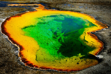 Natural Hot Spring Yellowstone Pool Colorful Natural Beautiful