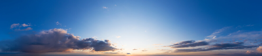  panorama sky. Beautiful cloud in the sunrise sky background. Sky banners background.