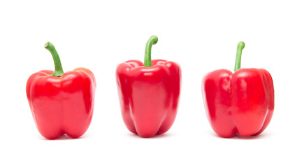 red sweet pepper isolated on white background.