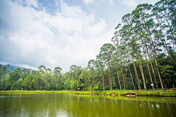 Cisanti lake, the  upstream, begining point of Citarum River in Bandung Regency, West Java,...