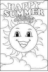 The Sun Summer Holiday Coloring page