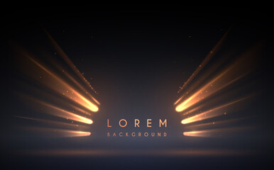 Abstract light rays effect on blue background