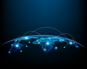 Money transfer and currency exchange network concept