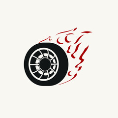 Unique tire of fire vector design