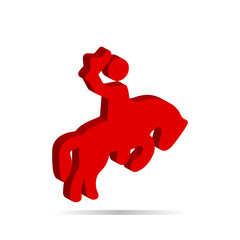 Illustration of a man riding a horse