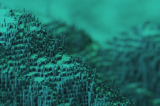 abstract voxels landscape 3DCG background
