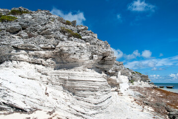 Fototapeta na wymiar Grand Turk Island Eroded White Color Rocks