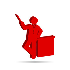 Illustration of a person giving direction