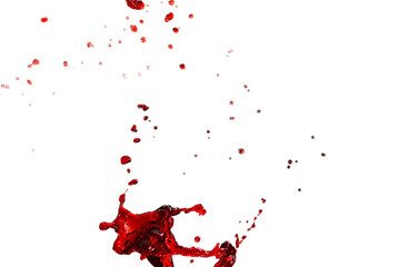 Red splashes isolated on white background.