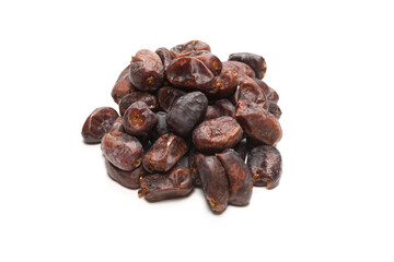 Dried dates isolated on white background.