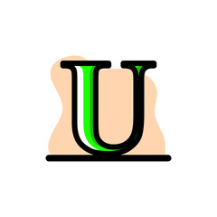 Letter U Conceptual Vector Illustration Design Icon