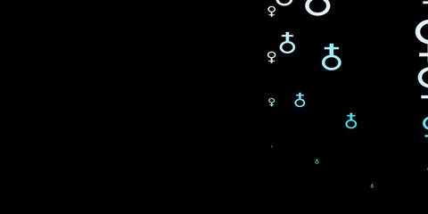 Dark Pink, Blue vector texture with women's rights symbols.