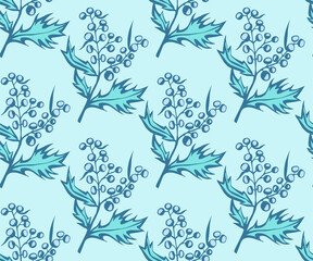 Hand drawn artemisia. Hand drawn ink illustration. Modern ornamental decorative background. Vector pattern. Print for textile, cloth, wallpaper, scrapbooking