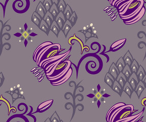 Vector ornamental hand drawing decorative baroque background. Ethnic seamless pattern ornament. Vector pattern.