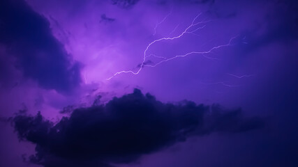 Fototapeta premium Lightning in village