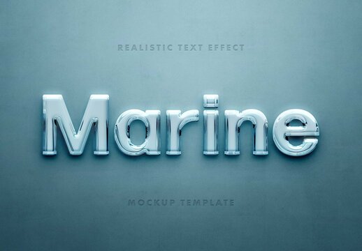 Marine Polished Chrome Wall Sign Logo Mockup