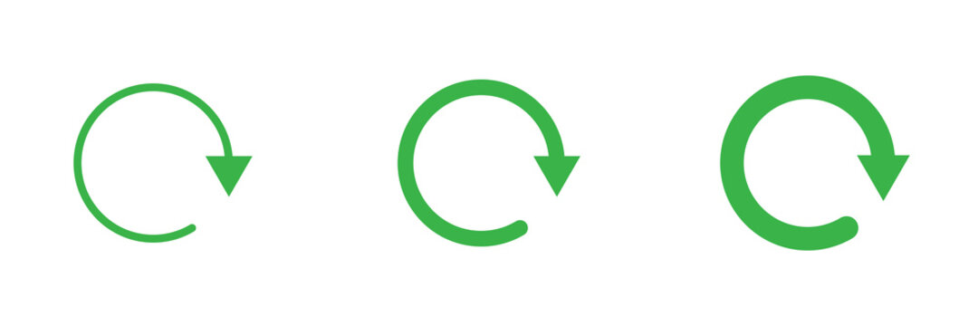 Conjunto de iconos de recargar. Concepto de actualizar página web. Icono de flecha de rotación. Ilustración vectorial