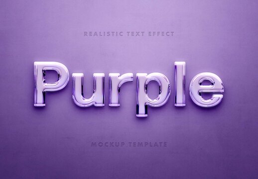Purple Polished Chrome Wall Sign Logo Mockup