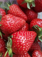 strawberries on a white background
