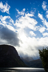 Autumn landscape and mountains in South of Norway