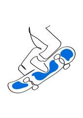 playing skateboard vector illustration minimalist concept. 