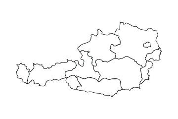 Doodle Map of Austria With States