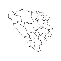 Doodle Map of Bosnia and Herzegovina With States