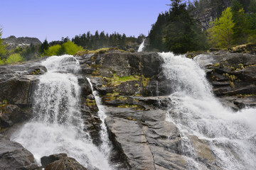 Sur les hauteurs de la cascade d'Ars à Aulus-les-Bains (09140), département de l' Ariège en...
