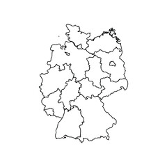 Doodle Map of Germany With States