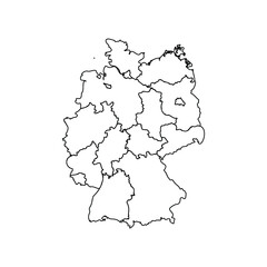 Doodle Map of Germany With States
