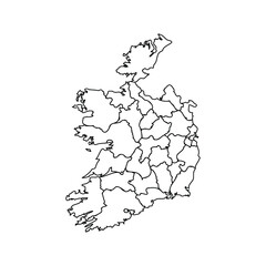 Doodle Map of Ireland With States