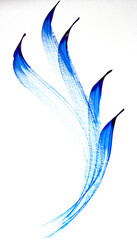 blue abstract ink strokes isolated