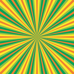 Rays vector yellow beams element. Sunburst starburst shape. Radiating radial lines. Abstract circular shape.