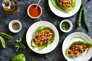 Asian minced meat lettuce wraps