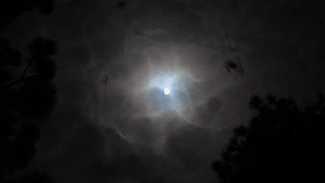 Clouds and Moon time lapse