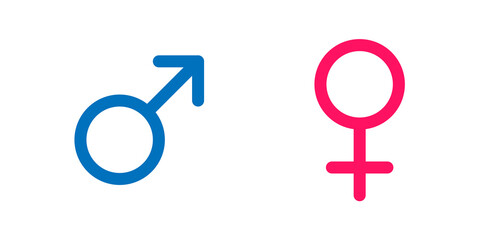 Icono de género masculino y femenino. Hombre y mujer. Concepto de identificación