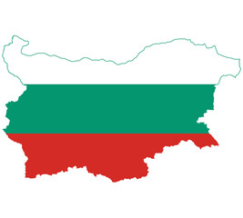 Map Flag of Bulgaria isolated on white background. Vector illustration eps 10