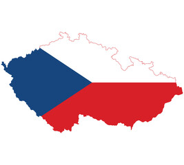 Obraz premium Map Flag of Czech Republic isolated on white background. Vector illustration eps 10