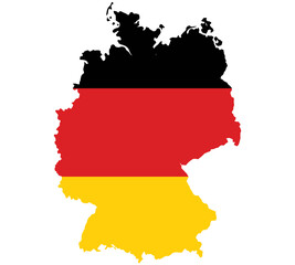 Map Flag of Germany isolated on white background. Vector illustration eps 10