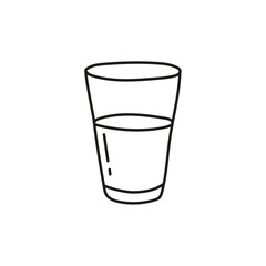 Vector sketch of hand drawn glass