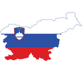 Fototapeta premium Map Flag of Slovenia isolated on white background. Vector illustration eps 10
