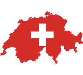 Map Flag of Switzerland isolated on white background. Vector illustration eps 10