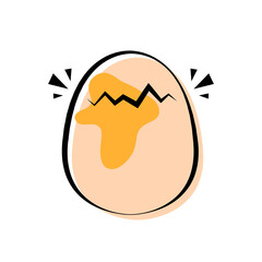 Egg logo design. Egg on white background. Broken egg. Crack egg logo.